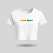 Tiranga | Round Neck Women’s Crop Top T-Shirt | Pure Cotton Luv My India Fashion | Patriotic T-Shirt