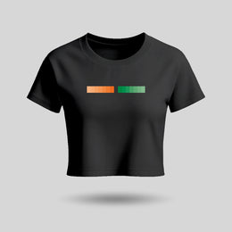 Tiranga | Round Neck Women’s Crop Top T-Shirt | Pure Cotton Luv My India Fashion | Patriotic T-Shirt