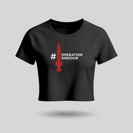 Operation Sindoor | Round Neck Women’s Crop Top T-Shirt | Pure Cotton Luv My India Fashion | Patriotic T-Shirt