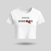 Operation Sindoor Design | Round Neck Women’s Crop Top T-Shirt | Pure Cotton Luv My India Fashion | Patriotic T-Shirt