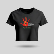 India Doesn't Forget Design | Round Neck Women’s Crop Top T-Shirt | Pure Cotton Luv My India Fashion | Operation Sindoor Patriotic T-Shirt