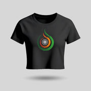 Tiranga Themed | Round Neck Women’s Crop Top T-Shirt | Pure Cotton Luv My India Fashion | Patriotic T-Shirt