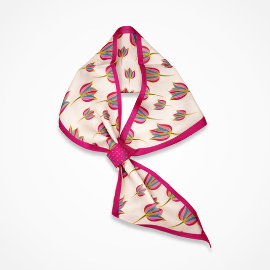Lotus Bloom | Loop Neck Scarf for Women | Premium Bemberg Silk