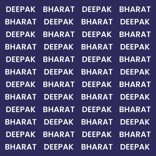 Your Name Bharat Typography Personalised Modal Silk Stole | Unisex | Royal Blue & White | Dual-Sided Print