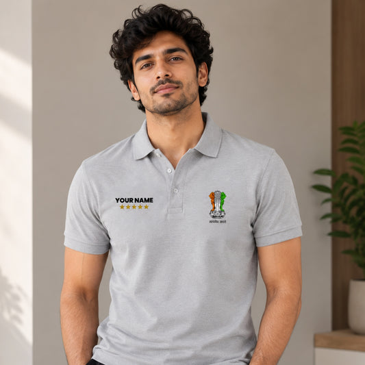 Your Name Ashoka Emblem Polo T-Shirt | Customisable