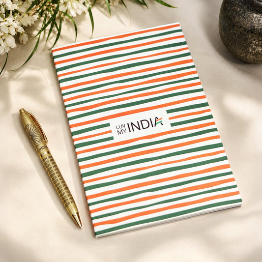 Tricolour Lines Notebook & Pen Combo