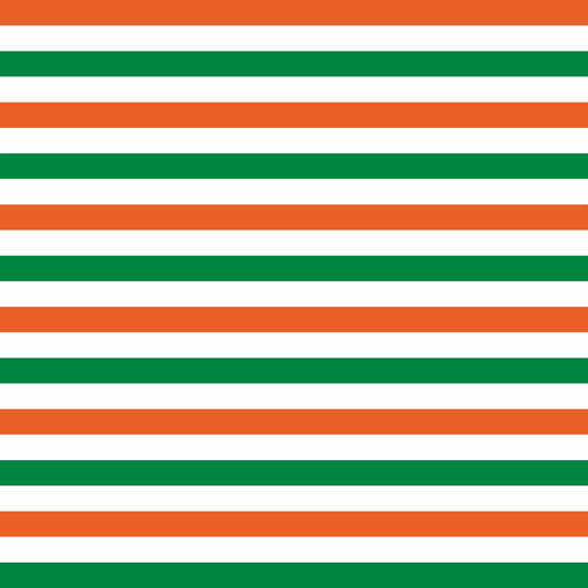Tricolour Stripes Modal Silk Stole | Unisex | Saffron, White & Green | Dual Side Print