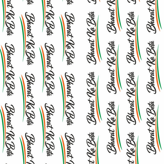 Bharat Ka Beta Modal Silk Stole | Unisex | White & Blue | Dual Side Print