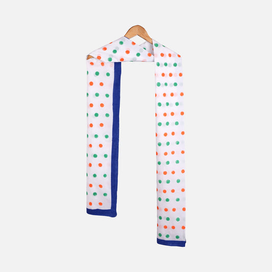 Tricolour Polka Dots Stole | Premium Mulmul Cotton