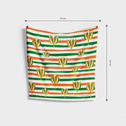 His & Her Set | Lotus Motif Design | Luv My India Premium Pocket Square And Scarf Combo | Digital Print Patriotic Combo | 33x33 CM Bemberg Silk Pocket Square | 150x45 CM Bemberg Silk Scarf