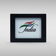 Tiranga / Tricolour Sunboard India Frame For Decor | Luv My India 4x3 Inches Black Patriotic MDF Frame