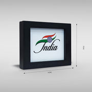 Tiranga / Tricolour Sunboard India Frame For Decor | Luv My India 4x3 Inches Black Patriotic MDF Frame