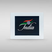 Tiranga / Tricolour Sunboard Bharat Frame For Decor | Luv My India 4x3 Inches White Patriotic MDF Frame
