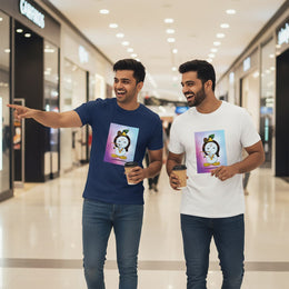 Lord Krishna | Round Neck Unisex T-Shirt | Pure Cotton Luv My India Fashion | Shri Krishna Spiritual T-Shirt