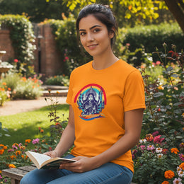 Maa Durga | Round Neck Unisex T-Shirt | Pure Cotton Luv My India Fashion | Luv My India Spiritual T-Shirt