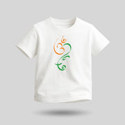 Om Ganesh Tricolour | Tricolour Round Neck Kids’ Unisex T-Shirt | Pure Cotton Luv My India Fashion | Ganesh Chaturthi Spiritual T-Shirt