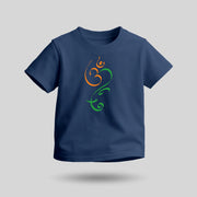 Om Ganesh Tricolour | Tricolour Round Neck Kids’ Unisex T-Shirt | Pure Cotton Luv My India Fashion | Ganesh Chaturthi Spiritual T-Shirt