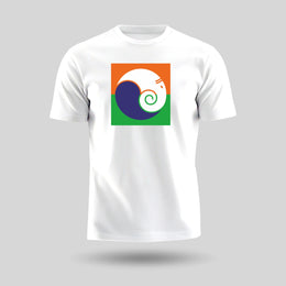 Ganpati Bappa Tricolour | Round Neck Unisex T-Shirt | Pure Cotton Luv My India Fashion | Ganesh Chaturthi Spiritual T-Shirt