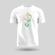 Om Ganesh Tricolour | Round Neck Unisex T-Shirt | Pure Cotton Luv My India Fashion | Ganesh Chaturthi Spiritual T-Shirt