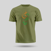 Om Ganesh Tricolour | Round Neck Unisex T-Shirt | Pure Cotton Luv My India Fashion | Ganesh Chaturthi Spiritual T-Shirt