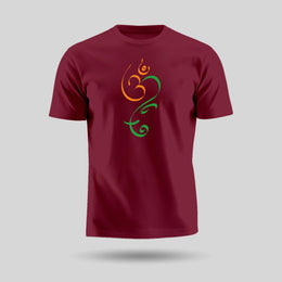 Om Ganesh Tricolour | Round Neck Unisex T-Shirt | Pure Cotton Luv My India Fashion | Ganesh Chaturthi Spiritual T-Shirt