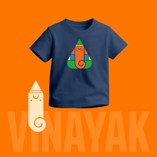 Ganpati Bappa | Modak Shaped Round Neck Kids’ Unisex T-Shirt | Pure Cotton Luv My India Fashion | Ganesh Chaturthi Spiritual T-Shirt