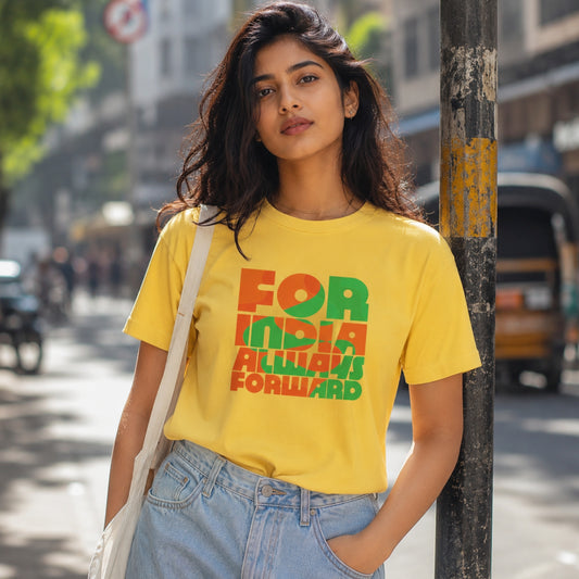 For India Always Forward | Gen Z Unisex Pure Cotton T-Shirt
