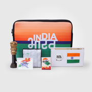 Gift Hamper | Luv My India Gift Hamper For Corporate & Personal Gifting | 6 Inch Ashoka Stambh | India Bharat Laptop Bag | Bharat Design Pocket Square | Bharat Since 1947 Paperweight | Bharat Fridge Magnet | 3x2 Khadi Flag