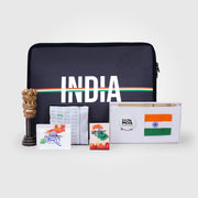 Gift Hamper | Luv My India Gift Hamper For Corporate & Personal Gifting | 6 Inch Ashoka Stambh | India Laptop Bag | Bharat Design Pocket Square | Bharat Since 1947 Paperweight | Bharat Fridge Magnet | 3x2 Khadi Flag