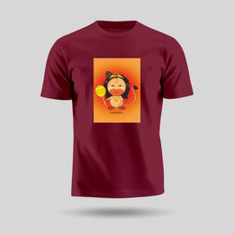 Lord Hanuman | Round Neck Unisex T-Shirt | Pure Cotton Luv My India Fashion | Bajrangbali Spiritual T-Shirt