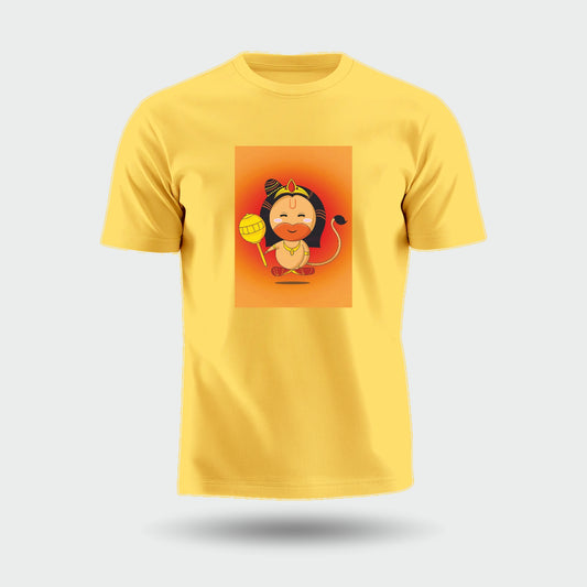 Lord Hanuman | Round Neck Unisex T-Shirt | Pure Cotton Luv My India Fashion | Bajrangbali Spiritual T-Shirt