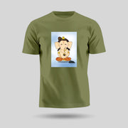 Lord Ganesha | Round Neck Unisex T-Shirt | Pure Cotton Luv My India Fashion | Ganpati Bappa Spiritual T-Shirt
