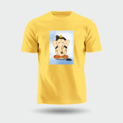 Lord Ganesha | Round Neck Unisex T-Shirt | Pure Cotton Luv My India Fashion | Ganpati Bappa Spiritual T-Shirt