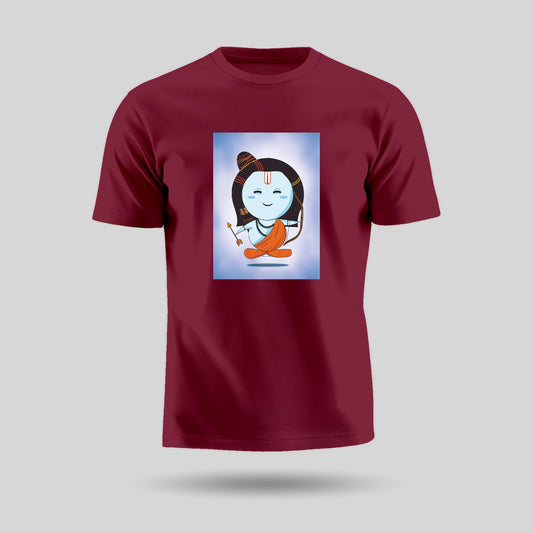 Lord Ram | Round Neck Unisex T-Shirt | Pure Cotton Luv My India Fashion | Shri Ram Spiritual T-Shirt