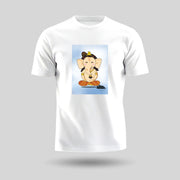 Lord Ganesha | Round Neck Unisex T-Shirt | Pure Cotton Luv My India Fashion | Ganpati Bappa Spiritual T-Shirt