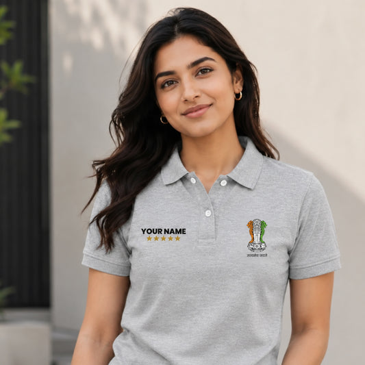 Your Name Ashoka Emblem Polo T-Shirt | Customisable