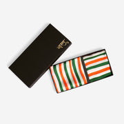 His & Her Set | Waves Of Tricolour | Luv My India Premium Pocket Square And Scarf Combo | Digital Print Patriotic Combo | 33x33 CM Bemberg Silk Pocket Square | 150x45 CM Bemberg Silk Scarf