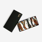 His & Her Set | Tiger Stripes | Luv My India Premium Pocket Square And Scarf Combo | Digital Print Patriotic Combo | 33x33 CM Bemberg Silk Pocket Square | 150x45 CM Bemberg Silk Scarf