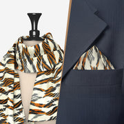 His & Her Set | Tiger Stripes | Luv My India Premium Pocket Square And Scarf Combo | Digital Print Patriotic Combo | 33x33 CM Bemberg Silk Pocket Square | 150x45 CM Bemberg Silk Scarf