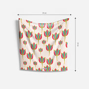 His & Her Set | Pink Lotus Motif | Luv My India Premium Pocket Square And Scarf Combo | Digital Print Patriotic Combo | 33x33 CM Bemberg Silk Pocket Square | 150x45 CM Bemberg Silk Scarf