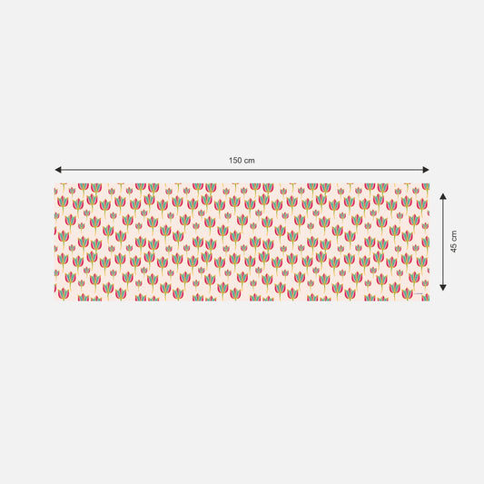 Pink Lotus Motifs Scarf | Premium Bemberg Vegan Silk