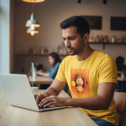 Lord Hanuman | Round Neck Unisex T-Shirt | Pure Cotton Luv My India Fashion | Bajrangbali Spiritual T-Shirt