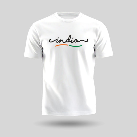 India | Round Neck Unisex T-Shirt | Pure Cotton Luv My India Fashion | Patriotic T-Shirt