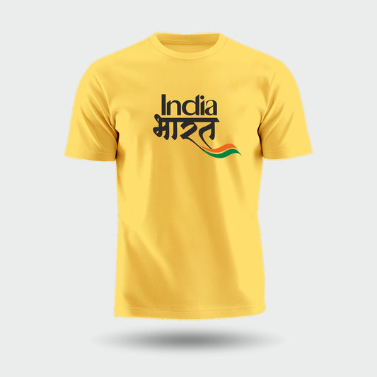India Bharat Tiranga Stripe | Round Neck Unisex T-Shirt | Pure Cotton Luv My India Fashion | Patriotic T-Shirt
