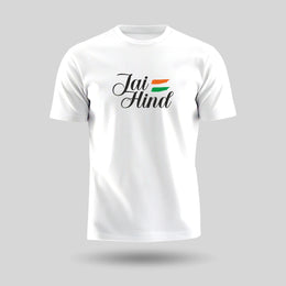 Jai Hind Tiranga Flag | Round Neck Unisex T-Shirt | Pure Cotton Luv My India Fashion | Patriotic T-Shirt