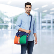 Gift Hamper | Gift Hamper For Corporate & Personal Gifting | 10 Inch Ashoka Stambh | India Tricolour Laptop Bag | I Love India Fridge Magnet | National Symbols Pocket Square and Scarf Combo | Bharat Since 1947 Paperweight | 6x4 Khadi Flag