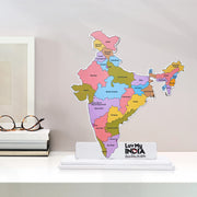 Indian Map Themed Showpiece | Luv My India 8x7 Inch Patriotic Acrylic Keepsake