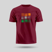 Tricolour Blocks | Round Neck Unisex T-Shirt | Pure Cotton Luv My India Fashion | Patriotic T-Shirt