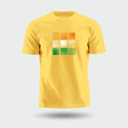 Tricolour Blocks | Round Neck Unisex T-Shirt | Pure Cotton Luv My India Fashion | Patriotic T-Shirt