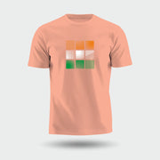 Tricolour Blocks | Round Neck Unisex T-Shirt | Pure Cotton Luv My India Fashion | Patriotic T-Shirt